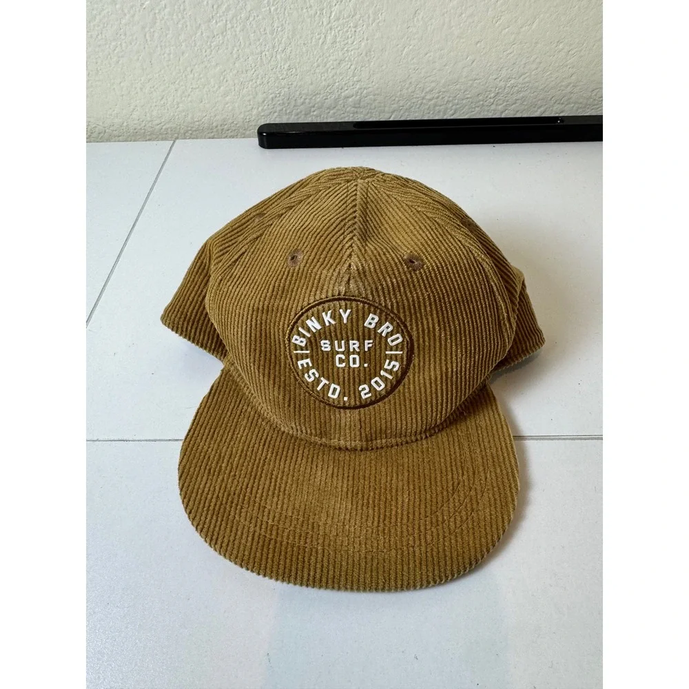 Binky Bro Surf Co Corduroy Snapback Hat Infant Tan Brown Textured Minimalist‎